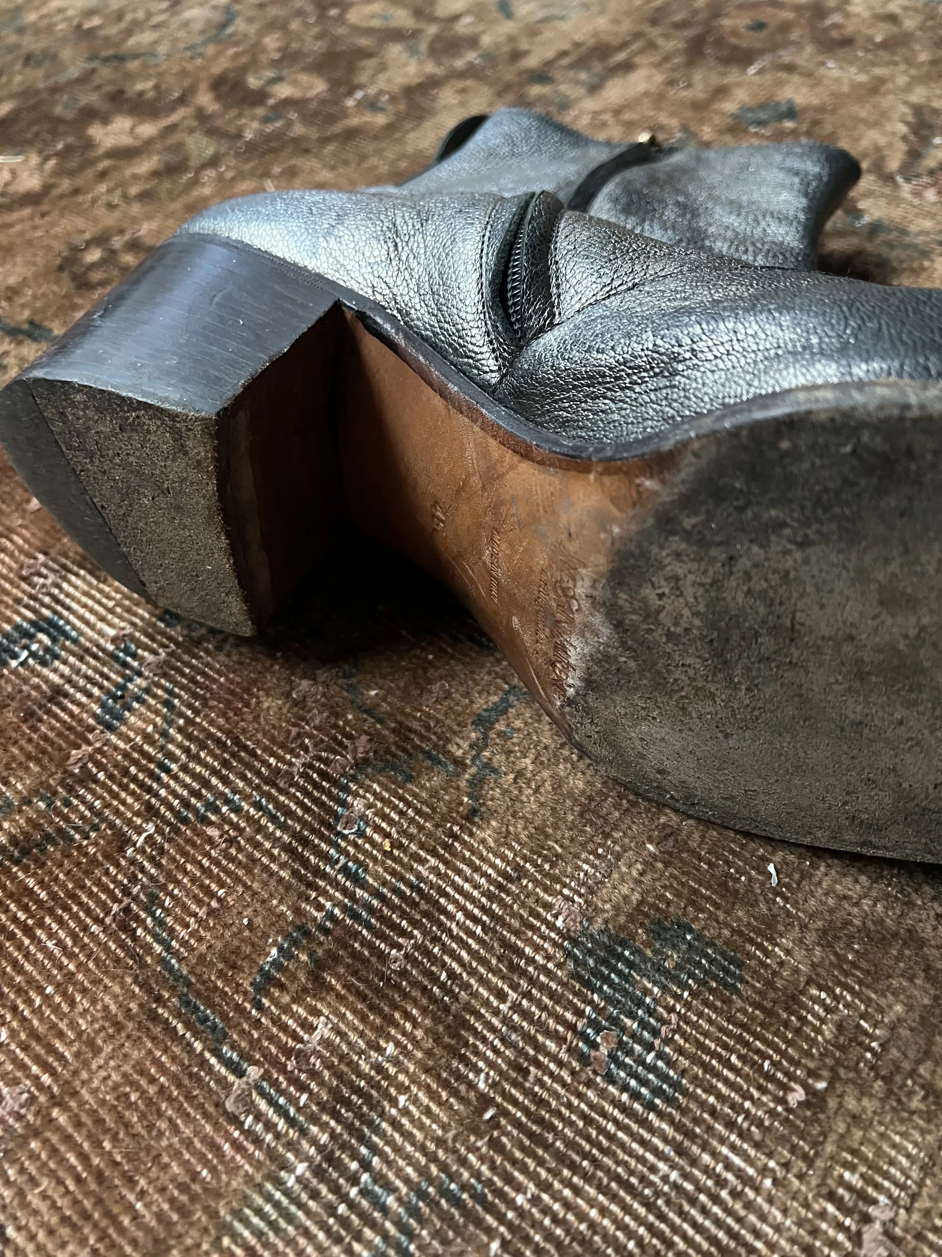 YSL Rive Gauche Tom Ford Jonny Boots Faded Gunmetal