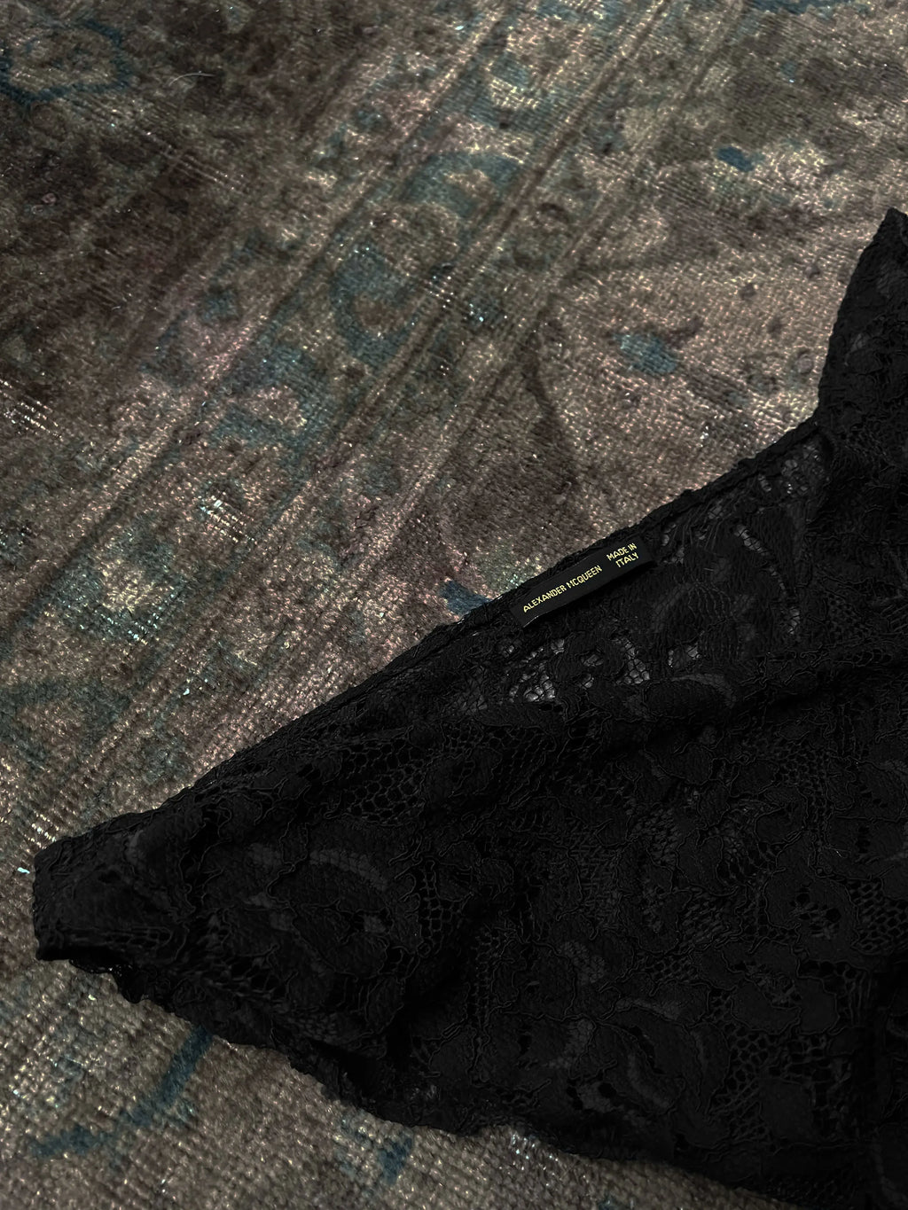 McQueen Spring-Summer 1999 Asymmetrical Lace Dress