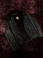 Hermès 60's Leather Fur Stuffed Bomber Jacket