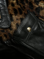 Céline 60’s Leather Leopard Trucker Jacket