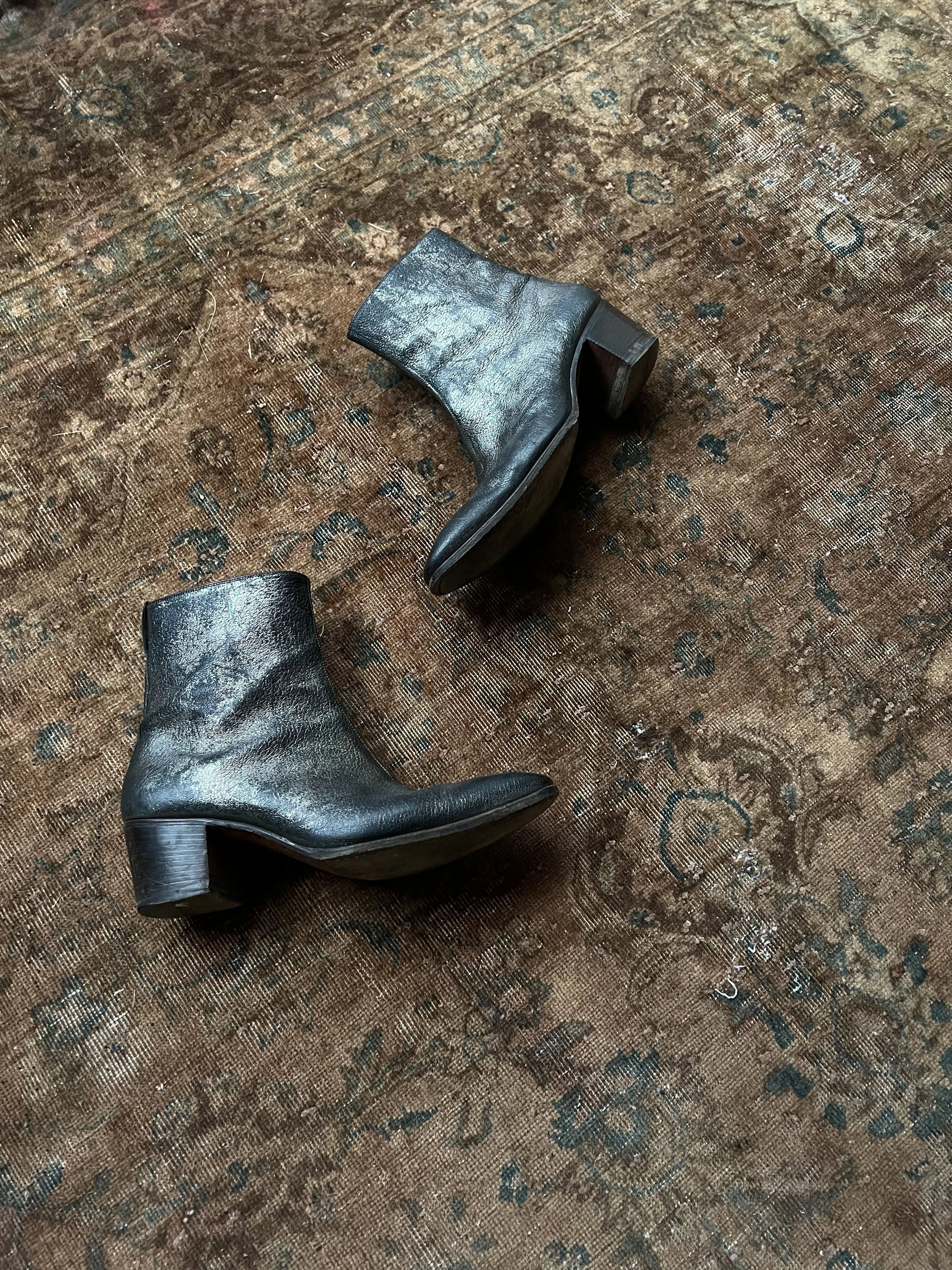 YSL Rive Gauche Tom Ford Jonny Boots Faded Gunmetal