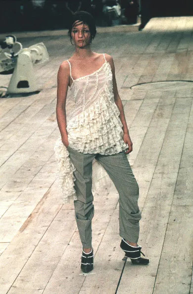 McQueen Spring-Summer 1999 Asymmetrical Lace Dress