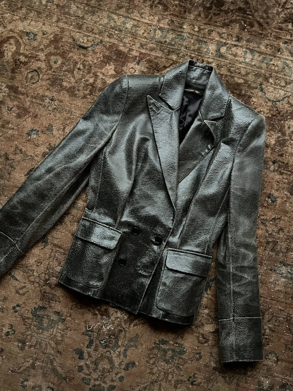 McQueen Fall-Winter 1999 Overlook Cracked Leather Blazer
