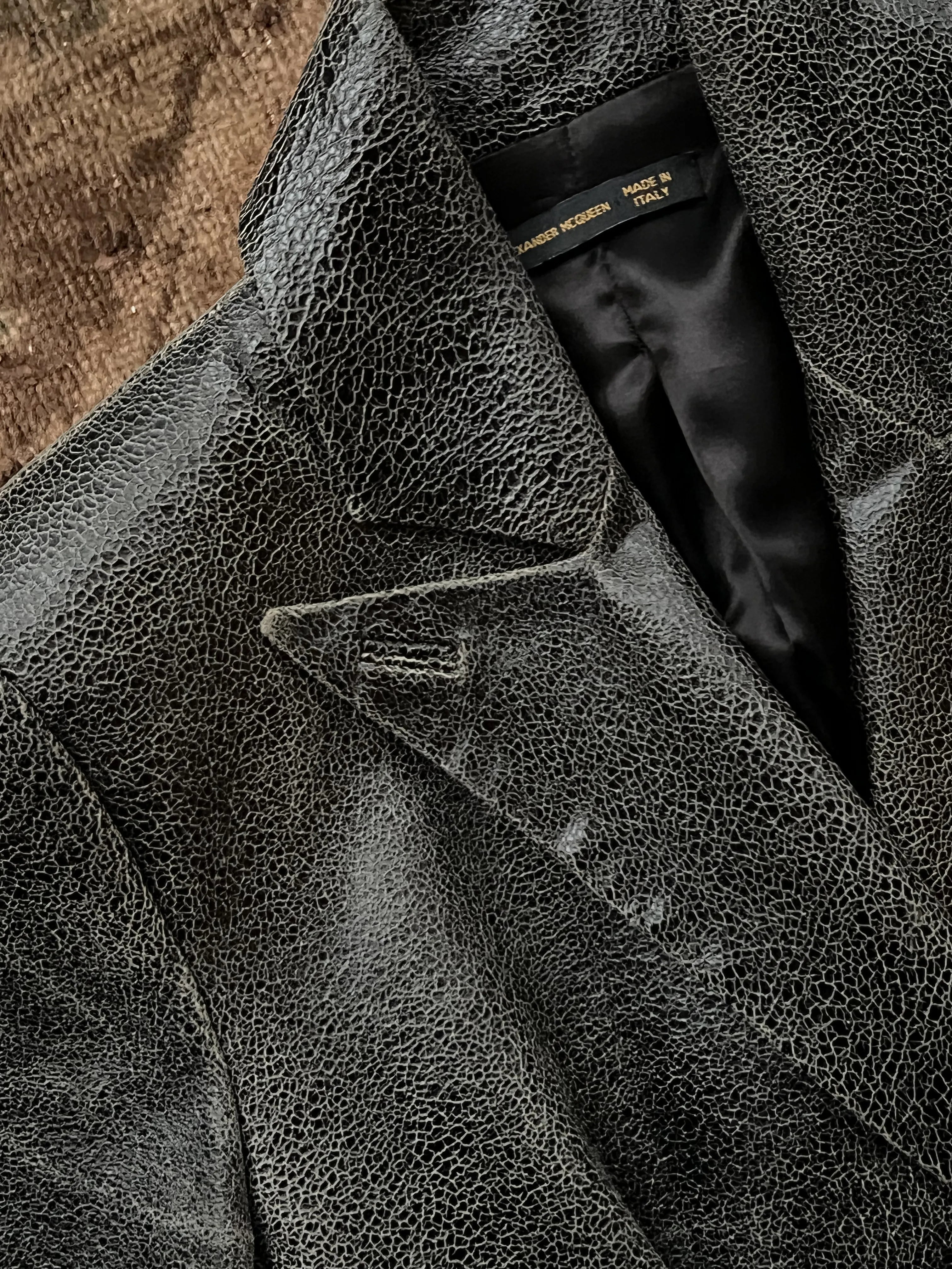 McQueen Fall-Winter 1999 Overlook Cracked Leather Blazer