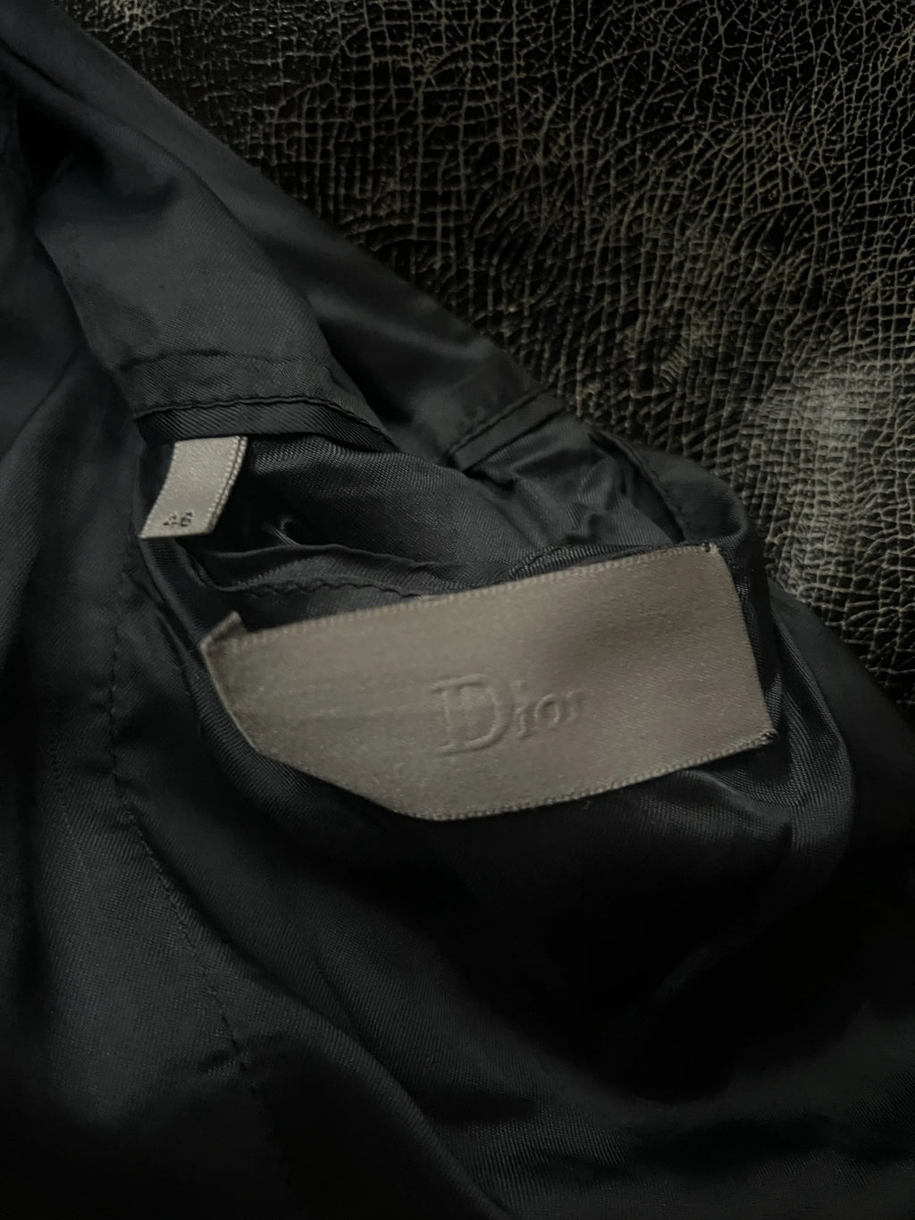 Dior Homme Fall-Winter 2002 Reflexion Sample Cracked Leather Jacket