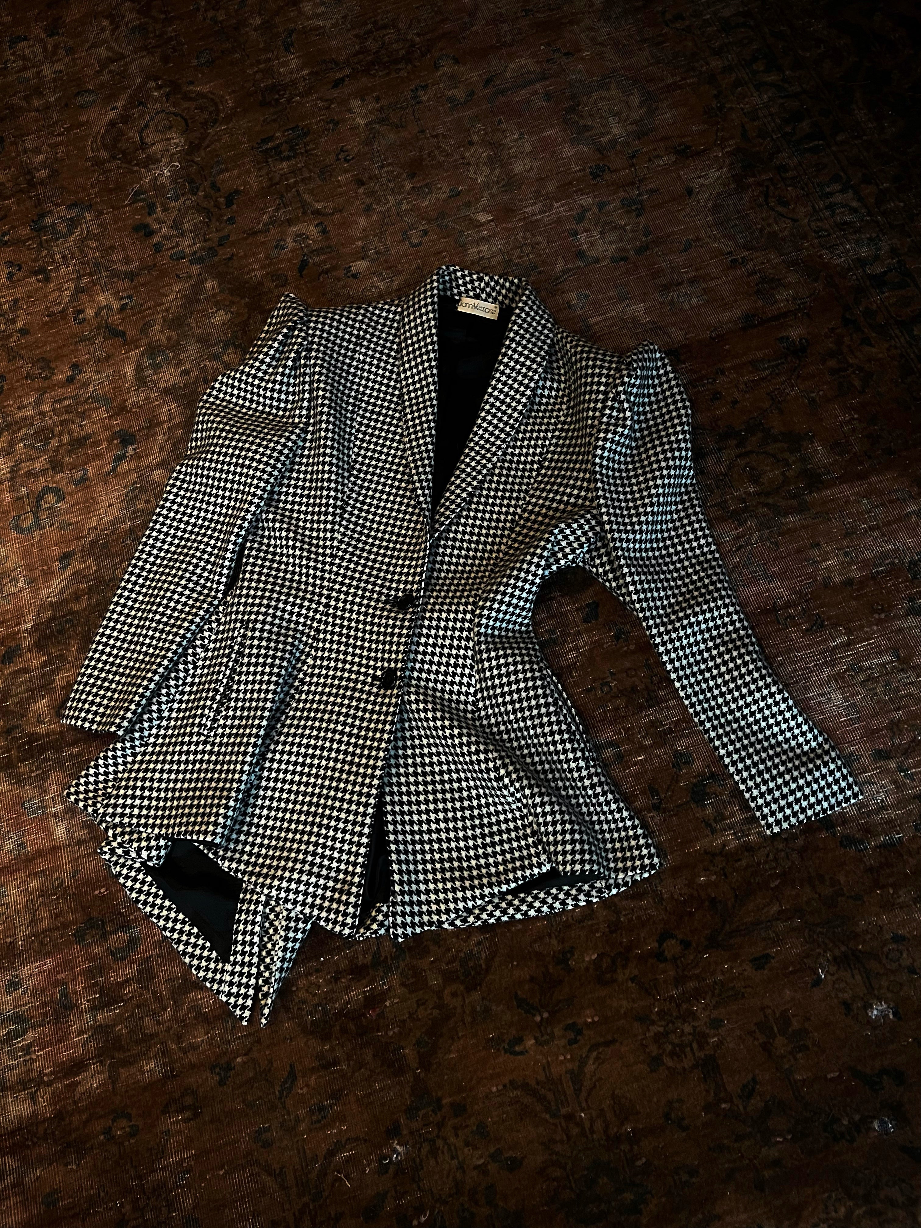 Gianni Versace 80’s Draped Houndstooth Jacket